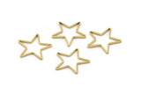 Brass Star Choker Finding, 50 Raw Brass Star Connector (14mm) Bs 1168
