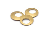Brass Hoop Finding, 6 Raw Brass Geometric Pendants, Charms, Earring Findings (18x2.2mm) Bs 1290