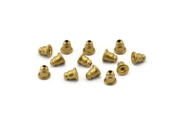 Earring Back Stopper, 50 Raw Brass Earring Back Stopper, Earnest (5x5mm) ( A0321 )