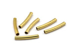 Brass Curved Tube - 50 Raw Brass Curved Tube Findings (19x3mm) Brs 494 A0719 D0075