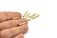 Brass Curved Tube - 50 Raw Brass Curved Tube Findings (19x3mm) Brs 494 A0719 D0075