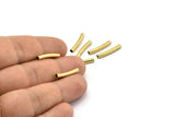 Brass Curved Tube - 50 Raw Brass Curved Tube Findings (19x3mm) Brs 494 A0719 D0075
