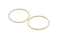 Textured Brass Ring, 25 Raw Brass Circles (35mm) Brs 2071 A0590