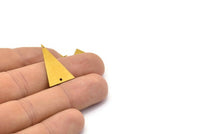 Geometric Brass Pendant, 20 Raw Brass Triangle Charms With 2 Holes (25x16mm) Brs 58tr A0403