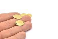 Brass Oval Connector, 50 Raw Brass Oval Connectors With 2 Holes (18x14x0.45mm) A0280