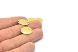 Brass Oval Connector, 50 Raw Brass Oval Connectors With 2 Holes (18x14x0.45mm) A0280