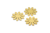 Brass Flower Blank, 24 Raw Brass Flower Stamping Blank, Charms (15x14x0.80mm) A0964