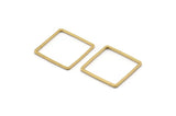 Square Brass Pendant, 50 Raw Brass Square Connectors (16mm) Bs-1119