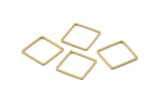 Square Brass Pendant, 50 Raw Brass Square Connectors (16mm) Bs-1119
