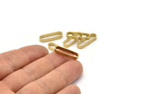 Brass Oval Connector, 24 Raw Brass Oval Connectors, Charms, Findings (20x6x3mm) E007