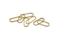 Brass Oval Connector, 50 Raw Brass Oval Connectors, Charms, Findings (20x8x1mm) E003