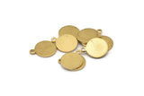 Brass Cabochon Tag, 50 Raw Brass Cabochon Tags With 1 Loop, Stamping Tags (12.5x10x1mm) E040