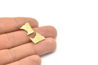 Brass Minnesota Blank, 24 Raw Brass Minnesota State Blanks, Findings (15x13x1mm) E044