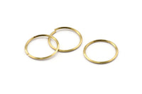 Wire Ear Hoops, 24 Raw Brass Faceted Wire Hoops, Earring Findings (20x1.3mm) E062