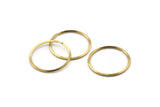 Wire Ear Hoops, 24 Raw Brass Faceted Wire Hoops, Earring Findings (22x1.3mm) E063
