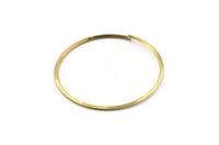 Wire Ear Hoops, 24 Raw Brass Faceted Wire Hoops, Earring Findings (35x1.3mm) E066