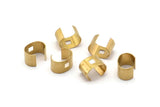Brass Circle Charm, 100 Raw Brass Circle Ring With 1 Square Hole (6x9x6.5mm) E071