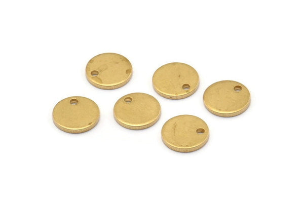 Brass Cabochon Tag, 100 Raw Brass Cabochon Tags With 1 Hole, Stamping Tags (8x1mm) E078