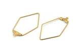 Brass Diamond Earring, 24 Raw Brass Wire Diamond Earring Charms With 1 Loop, Pendants, Findings (21x36.5x0.7mm) E088