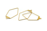 Brass Diamond Earring, 24 Raw Brass Wire Diamond Earring Charms With 1 Loop, Pendants, Findings (21x36.5x0.7mm) E088