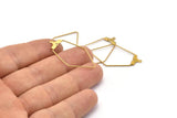 Brass Diamond Earring, 24 Raw Brass Wire Diamond Earring Charms With 1 Loop, Pendants, Findings (21x36.5x0.7mm) E088