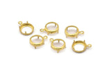 Brass Round Setting, 100 Raw Brass Round Settings With 1 Loop and 1 Pad Setting (11.5x9x3.5mm) E114