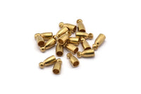 Brass Tassel End Caps, 50 Raw Brass End Cap With 1 Loop, Cord Tips, Cord Ends (8.5x4mm) E127