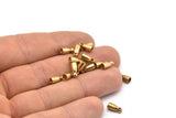 Brass Tassel End Caps, 50 Raw Brass End Cap With 1 Loop, Cord Tips, Cord Ends (8.5x4mm) E127