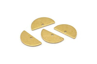 Semi Circle Pendant, 50 Raw Brass Semi Circle Blanks With 1 Hole (15x7.5x0.80mm) E122