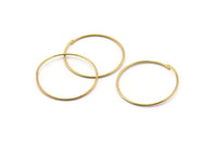 Tel Küpe Halkaları, 48 Ham Pirinç Tel Küpe Halkası, Küpe Parçaları (25x0,8 mm) E157