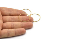 Tel Küpe Halkaları, 48 Ham Pirinç Tel Küpe Halkası, Küpe Parçaları (25x0,8 mm) E157
