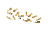 Brass Cord End Clasp, 250 Raw Brass Cord End Clasp With 1 Loop, Findings (7.4x1.5x1.9mm) E154