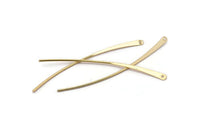 Gold Stud Earring Wires, 12 Gold Plated Brass Needle Bar Earring Wires With 1 Hole (60x2.5x1mm) BS 2290 H1071