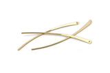 Gold Stud Earring Wires, 12 Gold Plated Brass Needle Bar Earring Wires With 1 Hole (60x2.5x1mm) BS 2290 H1071