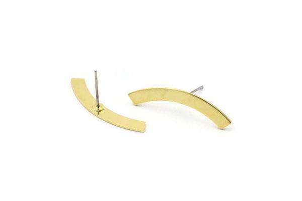 Brass Earring, 10 Raw Brass, Stud Earrings, Earrings (29x3.5x0.80mm) M258 A2244