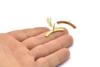 Brass Earring, 10 Raw Brass, Stud Earrings, Earrings (29x3.5x0.80mm) M258 A2244