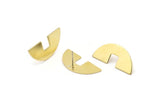 Brass Semi Circle Earring, 6 Raw Brass Semi Circle Stud Earrings (31x14x0.90mm) M821 A2243