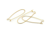 Gold Earring Wires, 10 Gold Plated Brass Earring Wires (47x15x0.8mm) BS 2089 Q1076