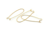 Gold Earring Wires, 10 Gold Plated Brass Earring Wires (47x15x0.8mm) BS 2089 Q1076