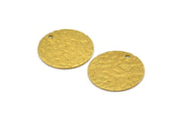 Brass Round Tag, 12 Raw Brass Textured Round Tags With 1 Hole, Stamping Tags (20x0.85mm) E196