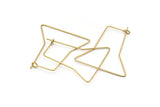 Brass Wire Earring, 24 Raw Brass Wire Earring Charms, Pendants, Findings (36x31x15x0.7mm) E318