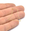 Brass Wire Earring, 24 Raw Brass Wire Earring Charms, Pendants, Findings (36x31x15x0.7mm) E318
