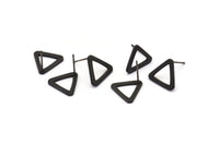 Black Triangle Earring, 12 Oxidized Brass Black Triangle Stud Earrings (11.5x13mm) E352 S758