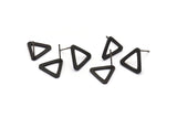 Black Triangle Earring, 12 Oxidized Brass Black Triangle Stud Earrings (11.5x13mm) E352 S758