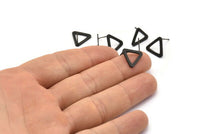 Black Triangle Earring, 12 Oxidized Brass Black Triangle Stud Earrings (11.5x13mm) E352 S758