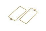 Brass Rectangle Earring, 24 Raw Brass Wire Rectangle Earring Charms, Pendants, Findings (37x17x0.7mm) E348