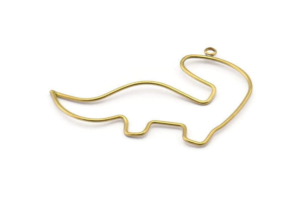 Pirinç Dinozor Kolye, 1 Döngülü 2 Ham Pirinç Dinozor Teli Kolye, Mücevher Malzemeleri, Bulgular, Tılsımlar (39x55x1,1 mm) E377