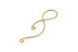 Brass Coiled Pendant, 6 Raw Brass Coiled Wire Pendants with 2 Loops Jewelry Supplies, Findings, Charms (67x17x1mm) E362