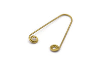 Brass Wire Connector, 24 Raw Brass Twisted Wire Connector With 2 Loops, Pendants, Findings (28x0.7mm) E367