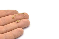 Brass Wire Connector, 24 Raw Brass Twisted Wire Connector With 2 Loops, Pendants, Findings (28x0.7mm) E367